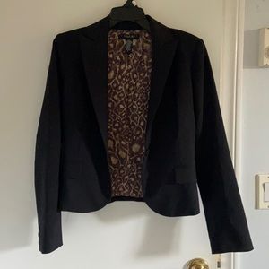 Animal print with lace up back blazer
